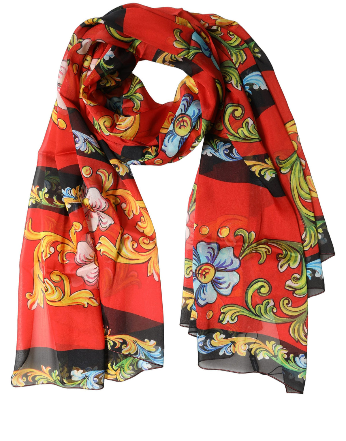 Multicolor Floral Silk Shawl Stole Scarf
