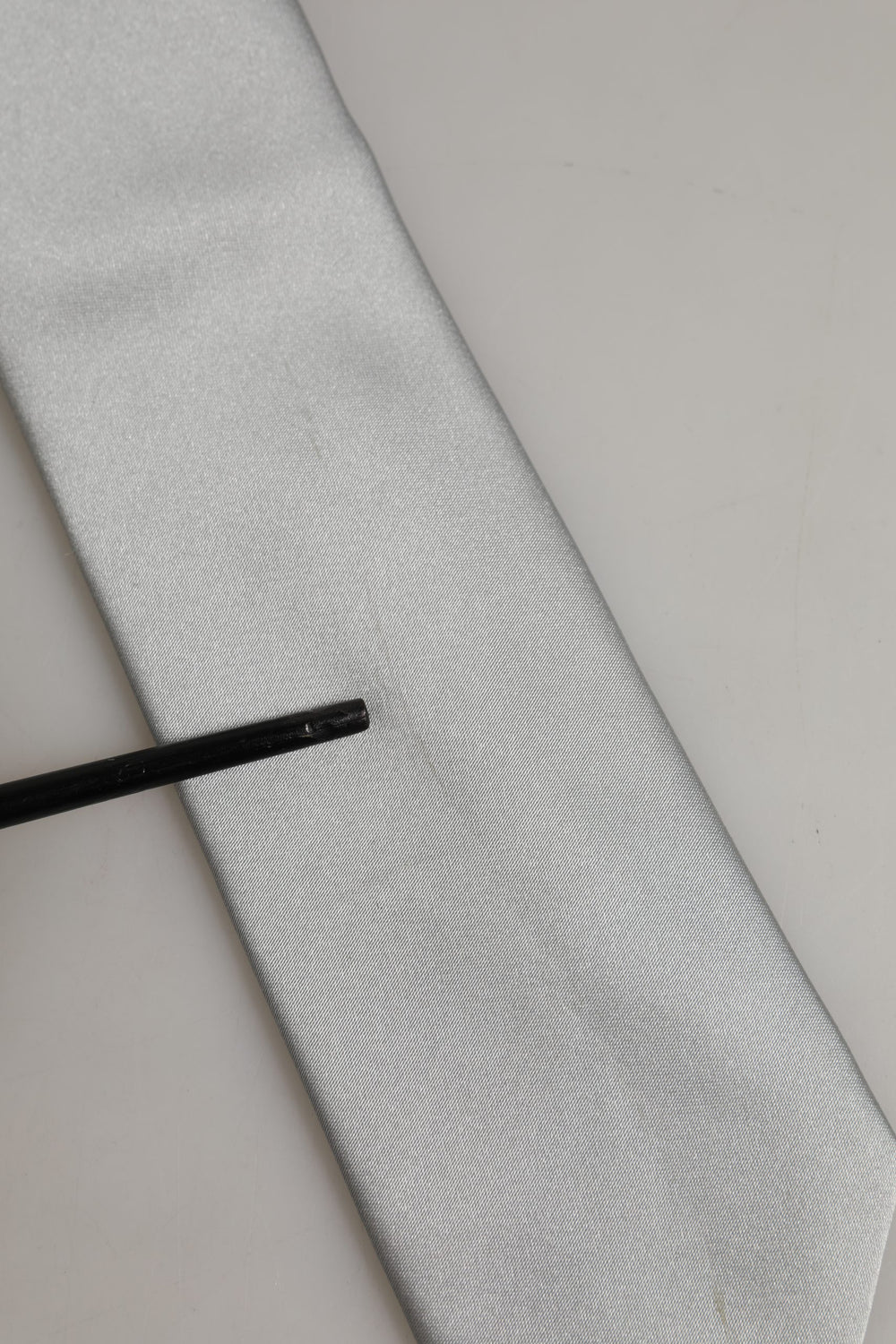 Gray Satin 100% Silk Adjustable Tied Men Necktie Tie