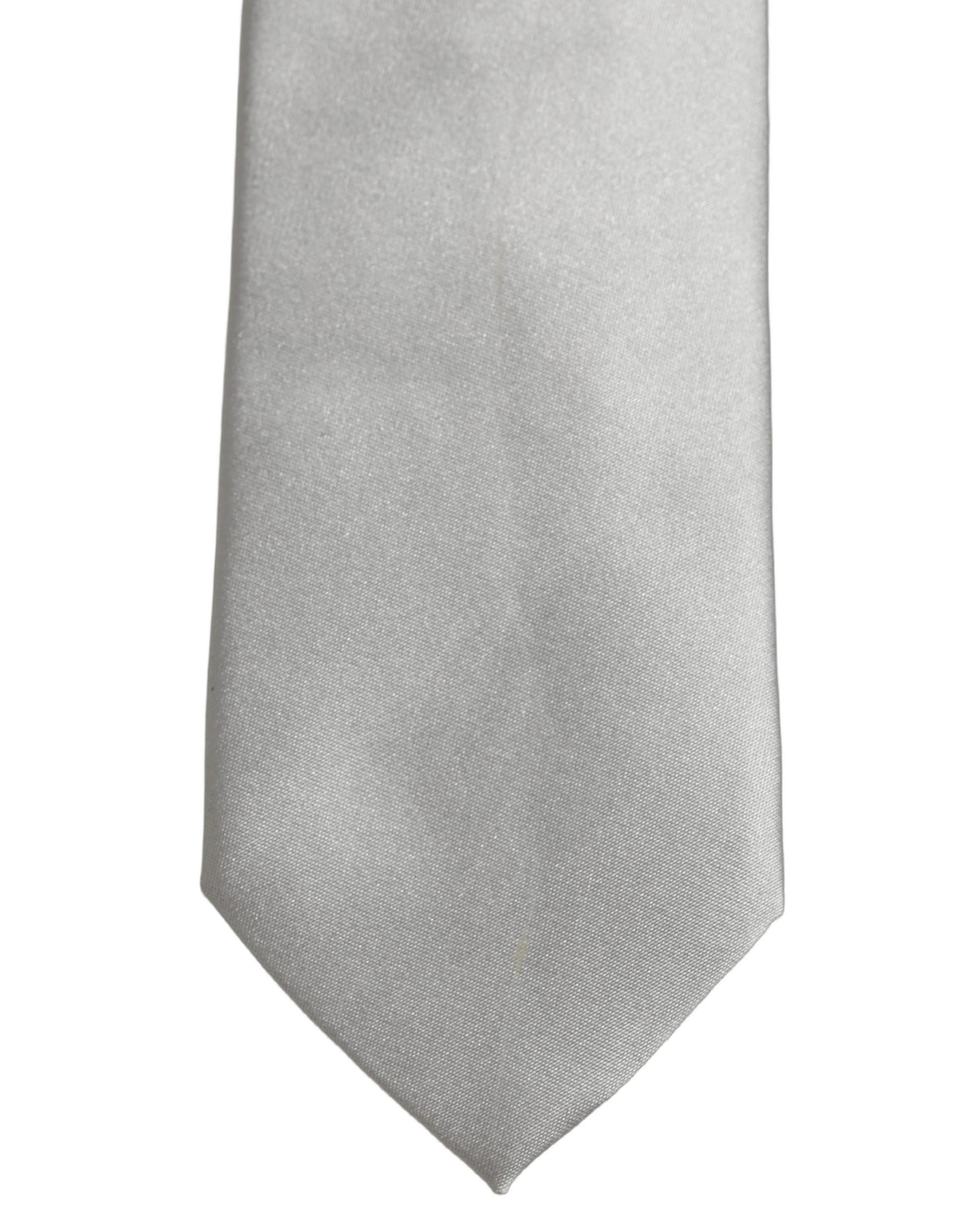 Gray Satin 100% Silk Adjustable Tied Men Necktie Tie