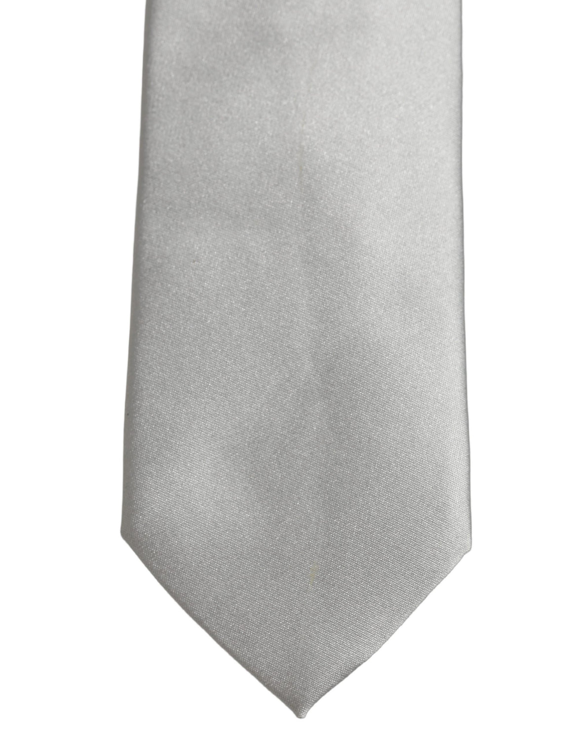 Gray Satin 100% Silk Adjustable Tied Men Necktie Tie