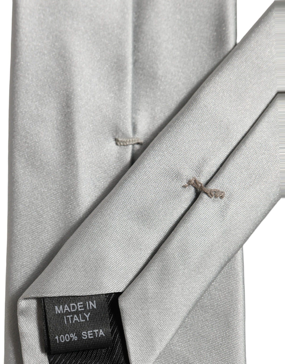 Gray Satin 100% Silk Adjustable Tied Men Necktie Tie