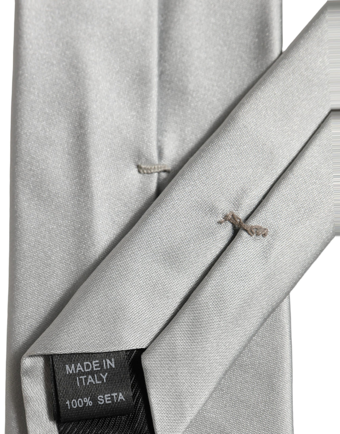Gray Satin 100% Silk Adjustable Tied Men Necktie Tie