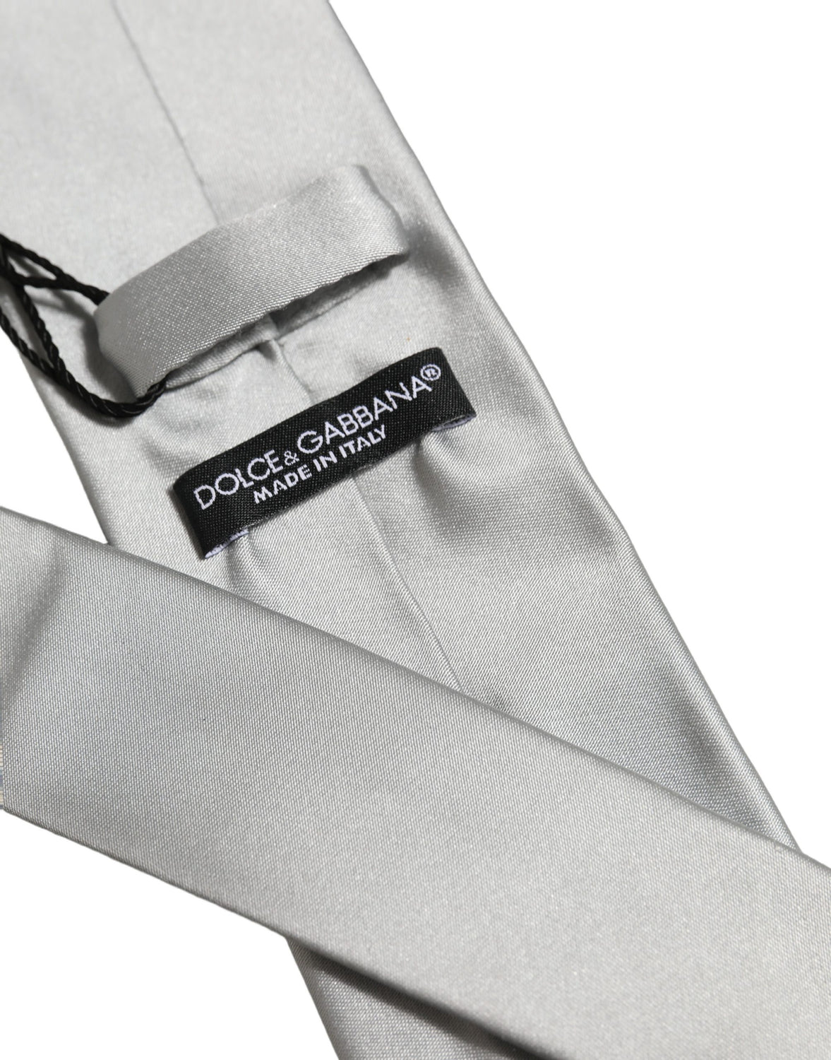 Gray Satin 100% Silk Adjustable Tied Men Necktie Tie