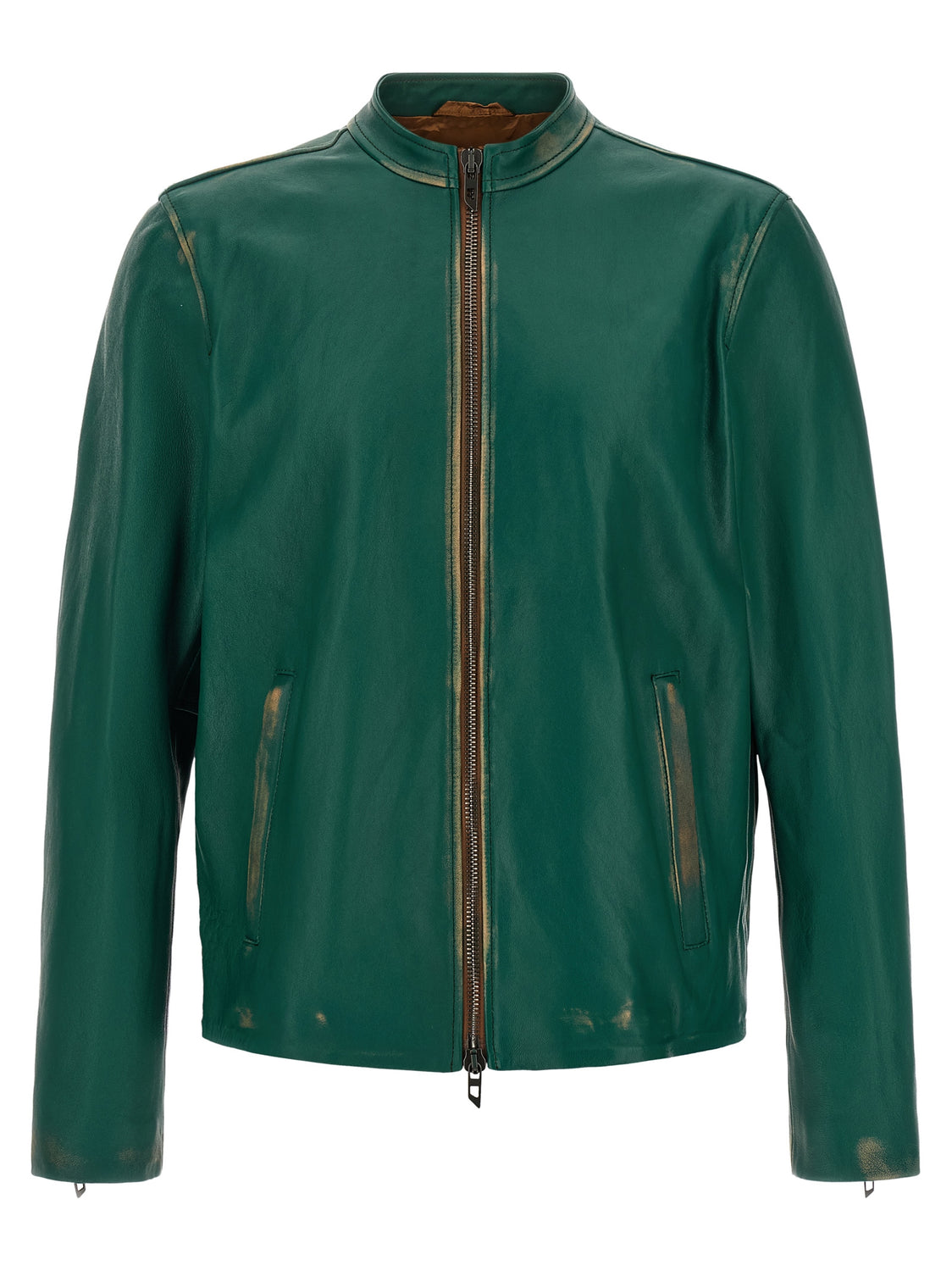 Bicolor Lamb Leather Leather Jacket