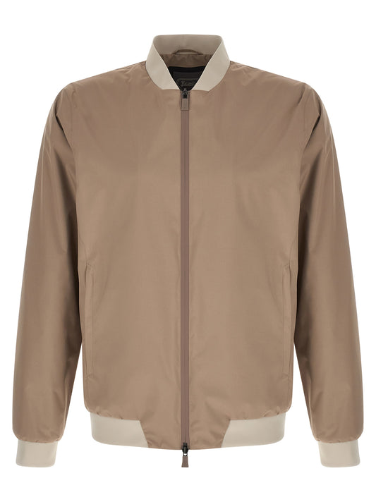 Beige Polyester Bomber