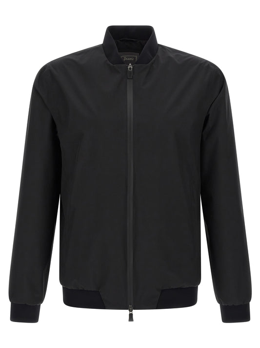 Black Polyester Bomber