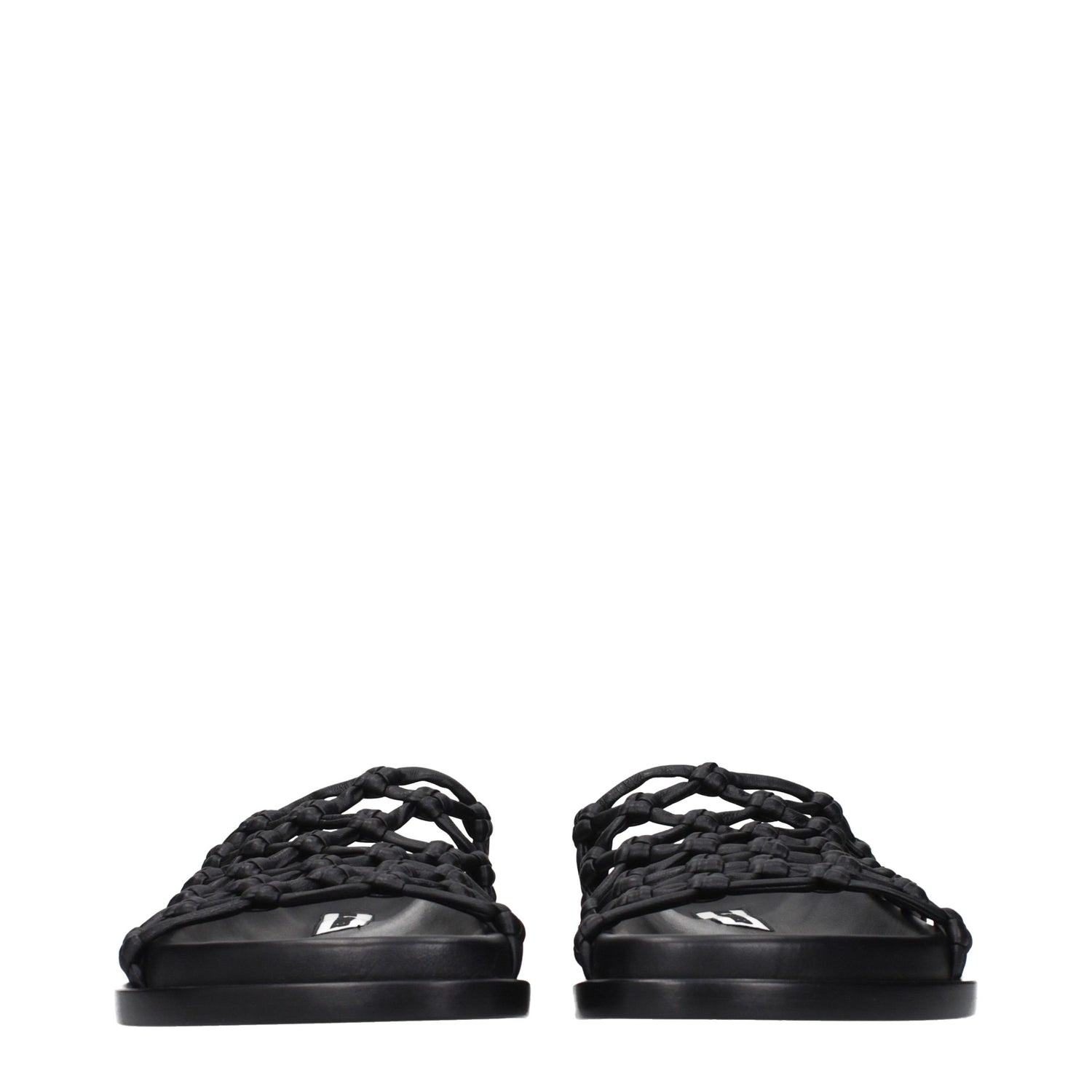 Black Leather Slippers