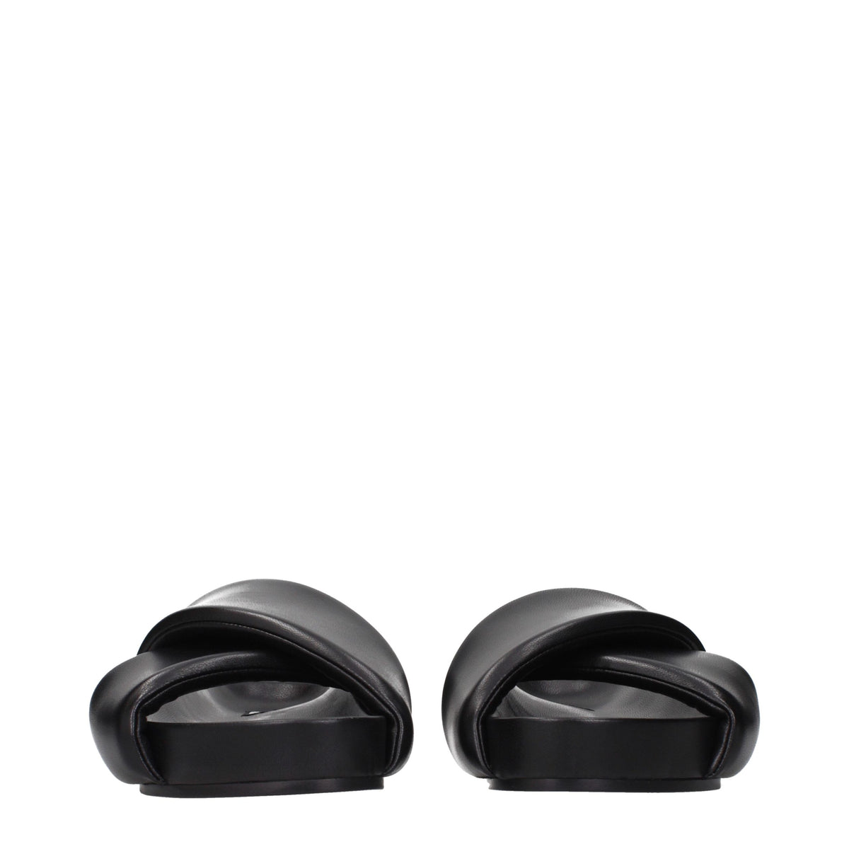 Black Leather Slippers