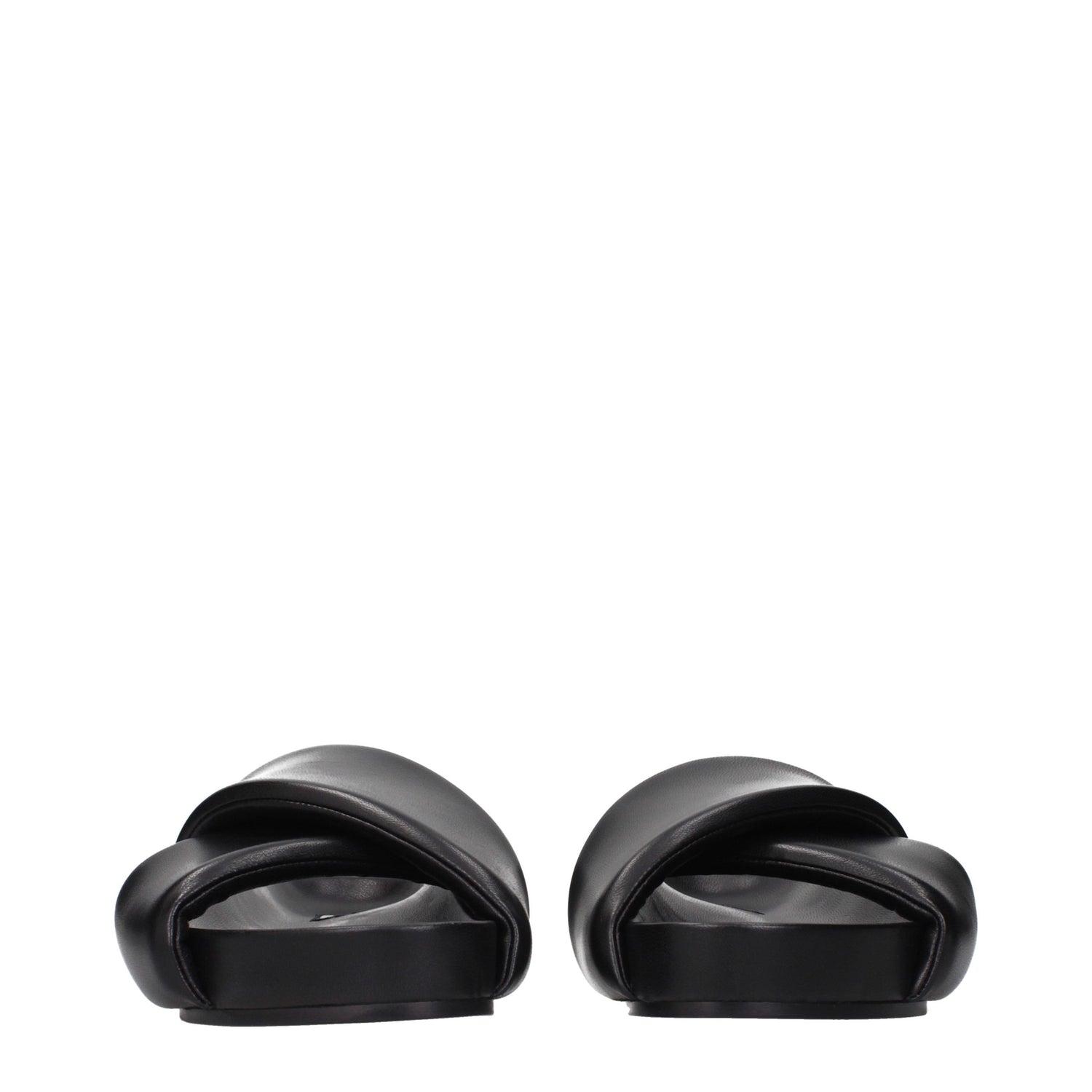 Black Leather Slippers