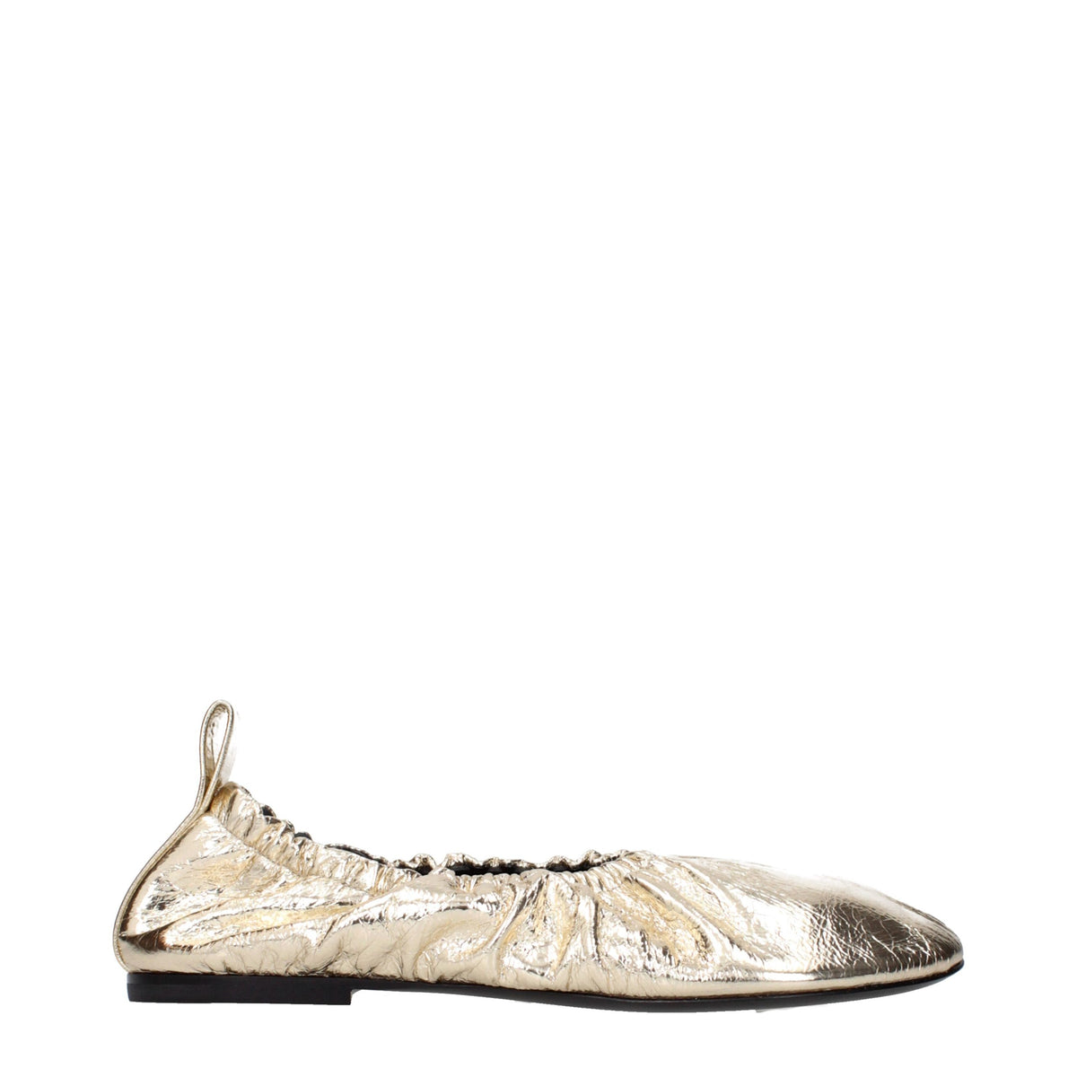 Gold Leather Ballet Flats