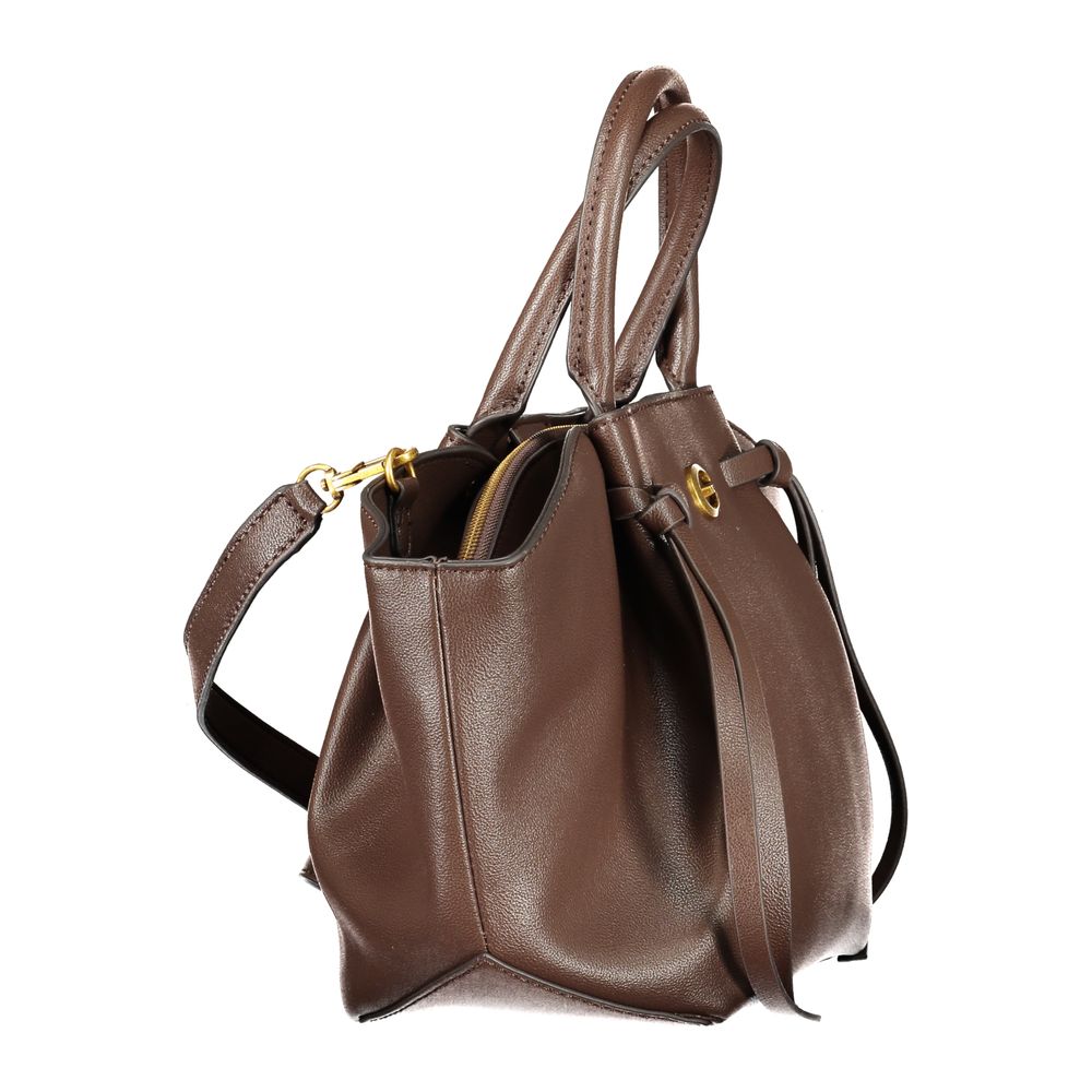 Brown Polyurethane Women's Bag