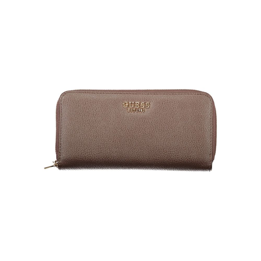 Brown Polyurethane Women's Wallet