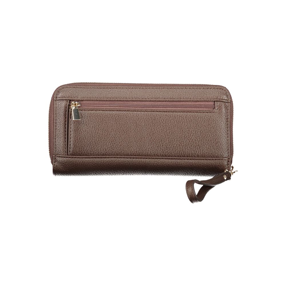 Brown Polyurethane Women's Wallet