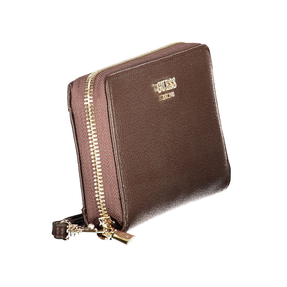 Brown Polyurethane Women's Wallet