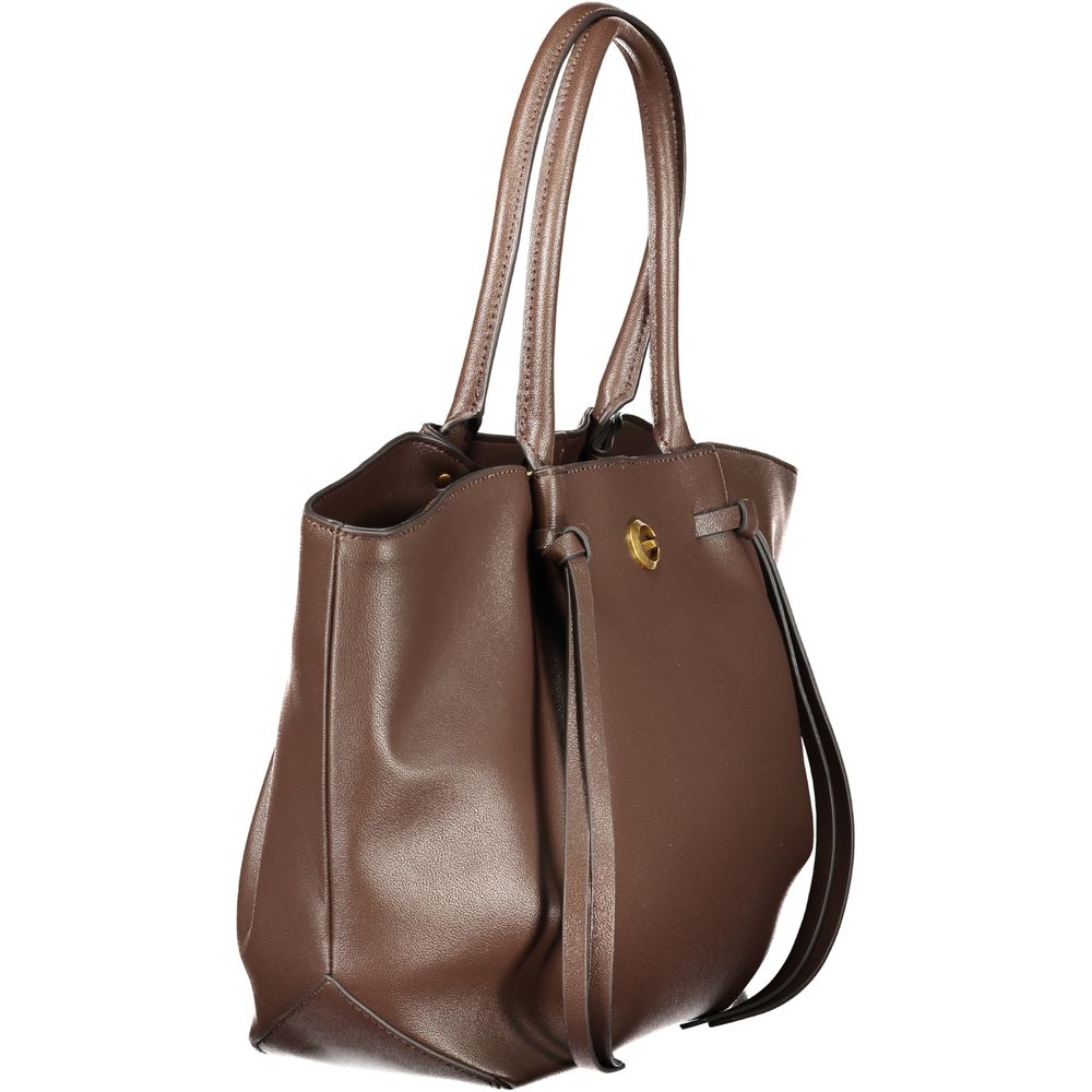 Brown Polyurethane Women's Bag