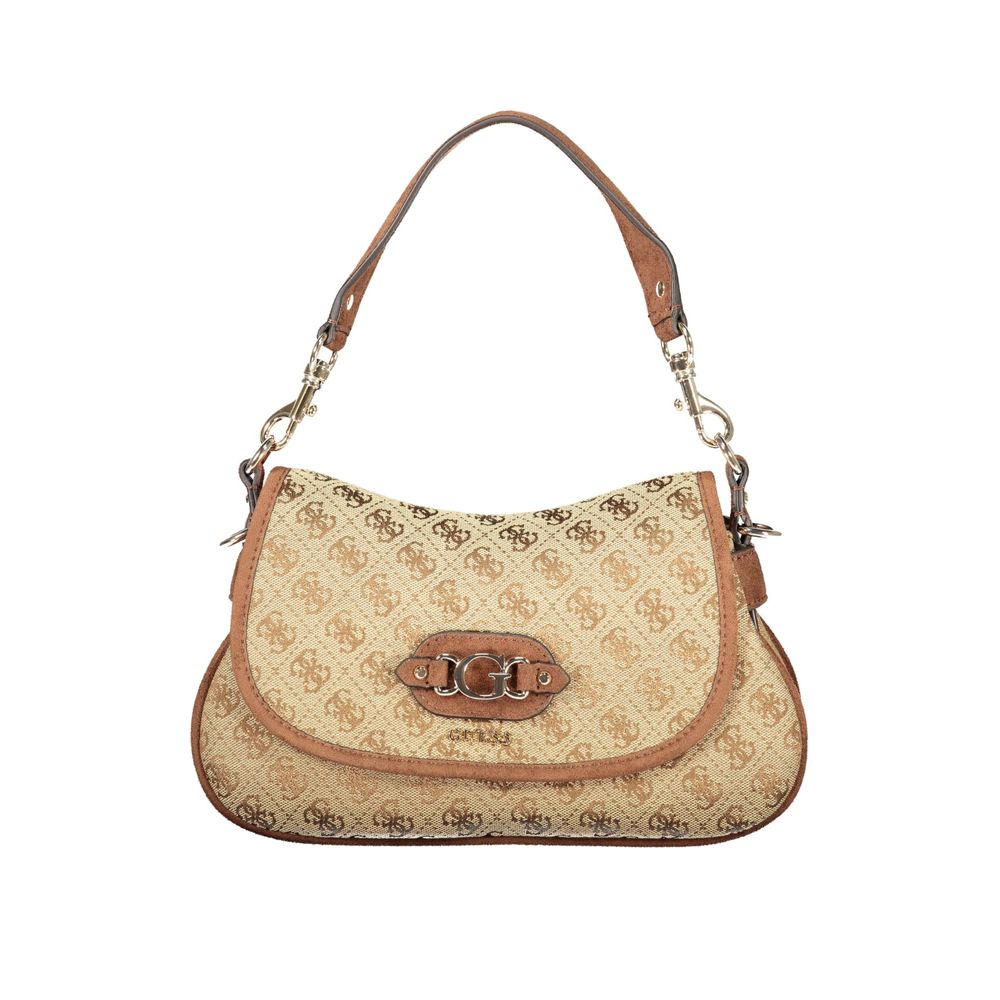 Beige Polyester Women's Bag with Adjustable Shoulder Strap