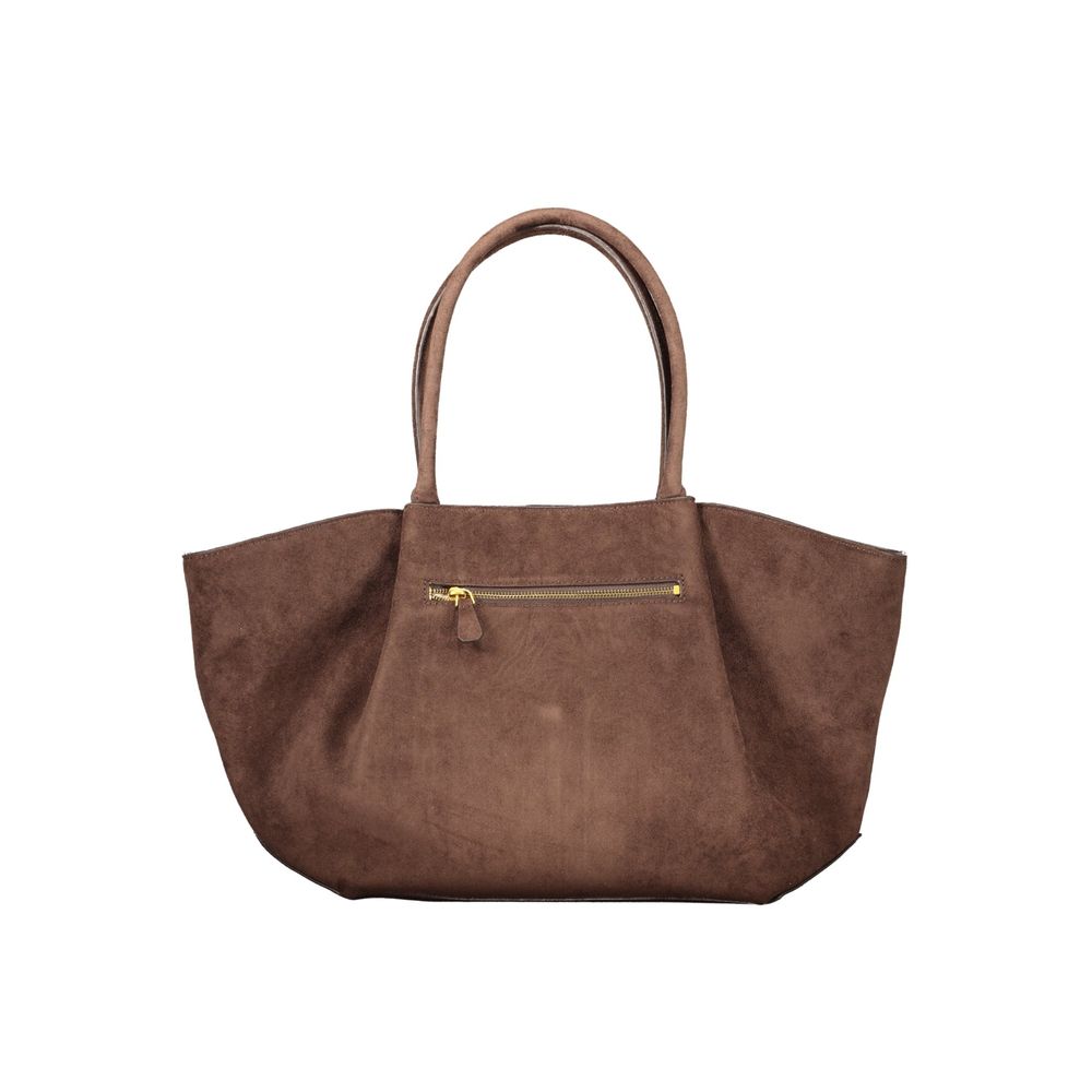 Brown Polyester Women Bag
