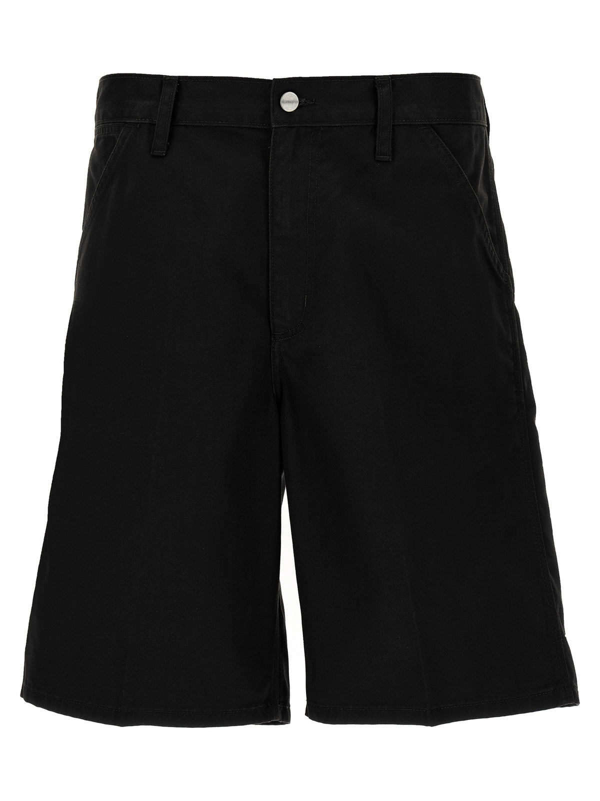 Black Polyester Bermuda Shorts
