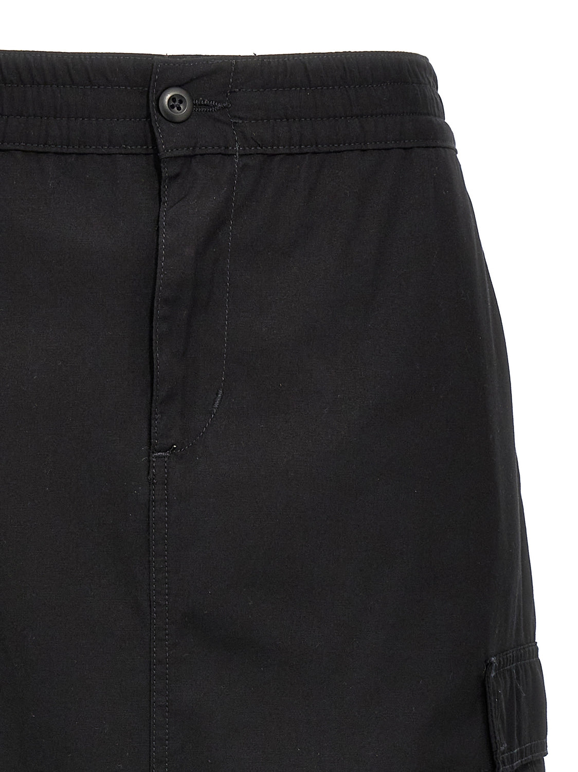 Black Cotton Midi Skirt