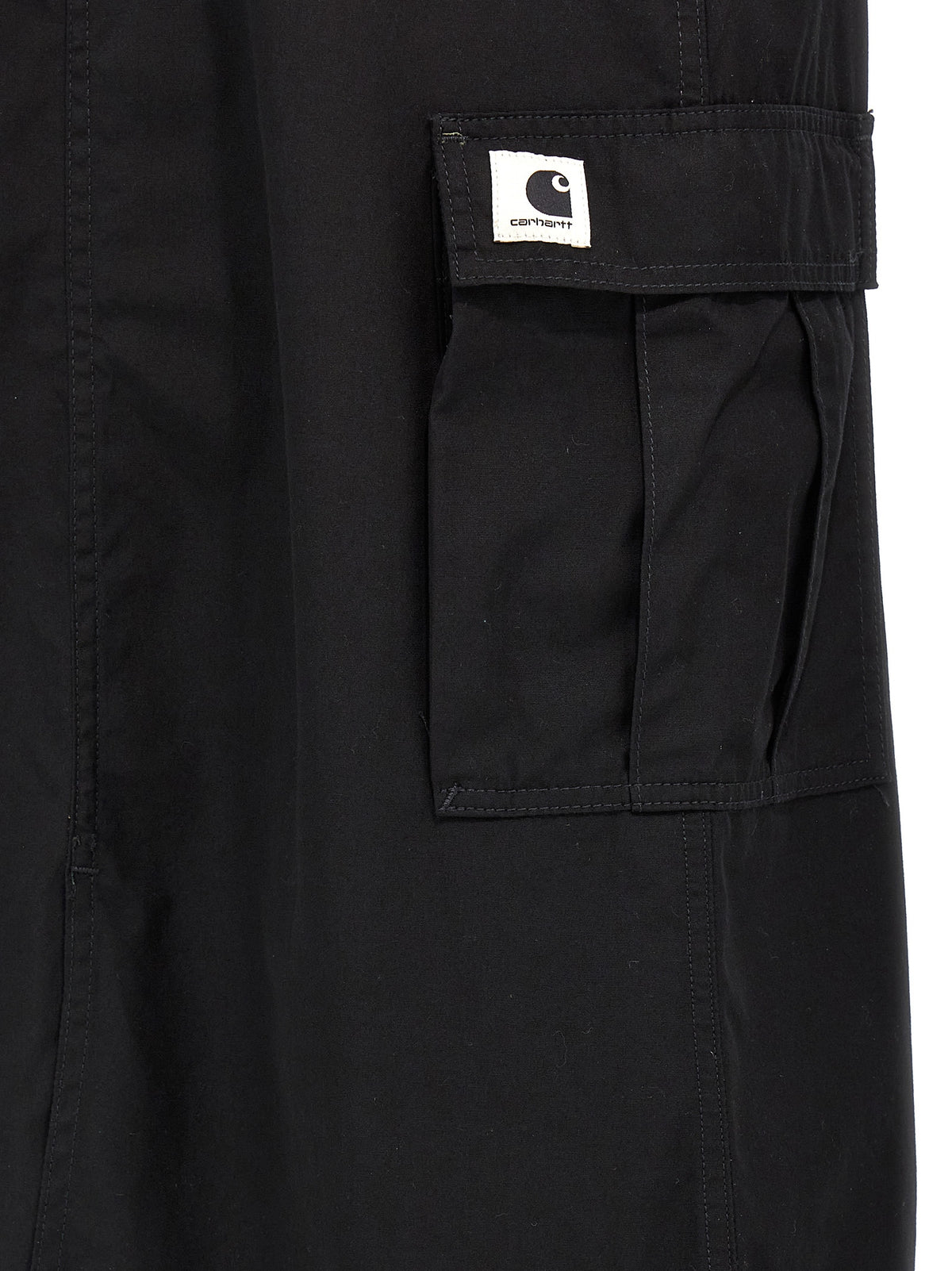 Black Cotton Midi Skirt