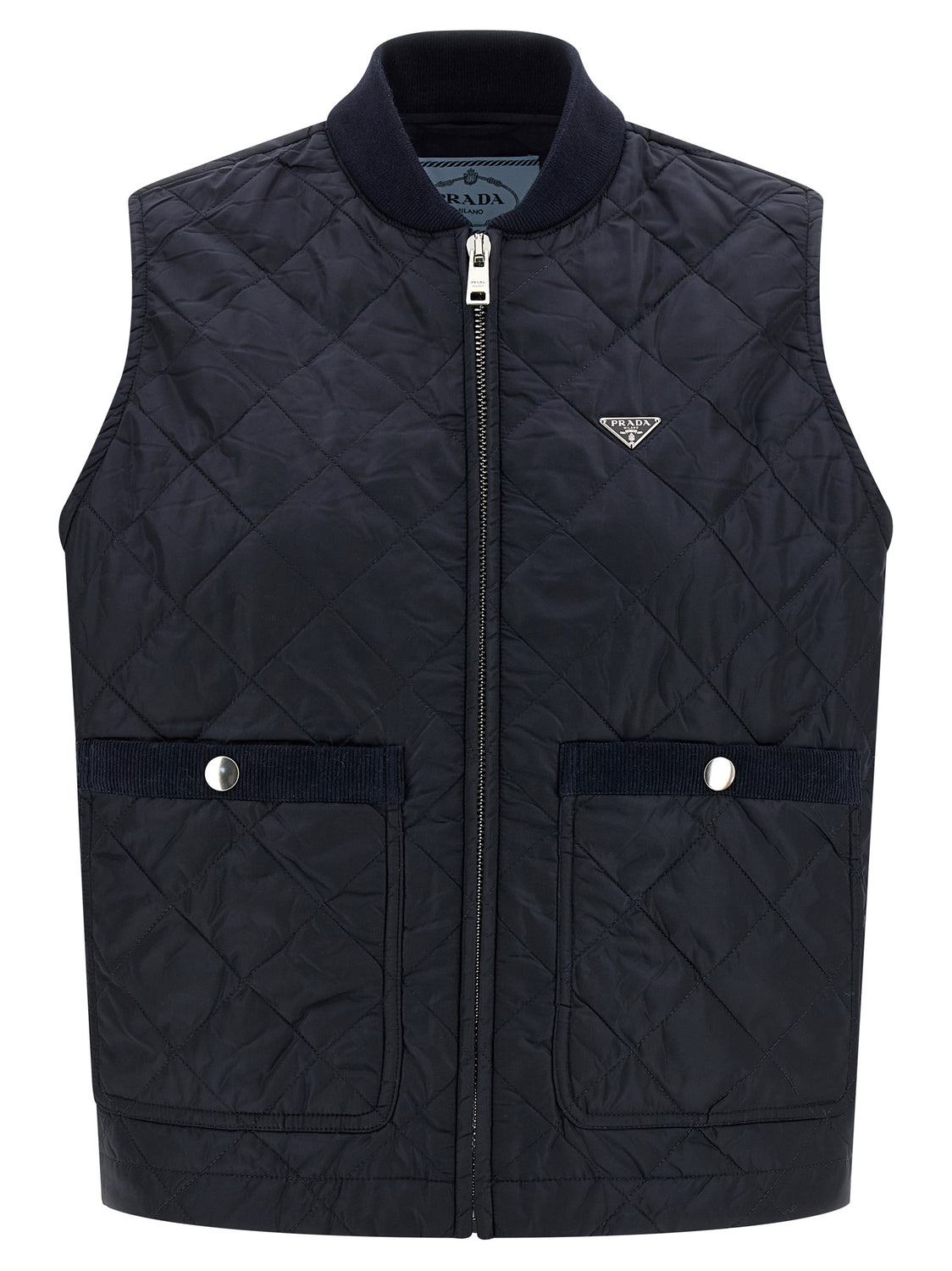 Blue Recycled Polyamide Sleeveless Jacket