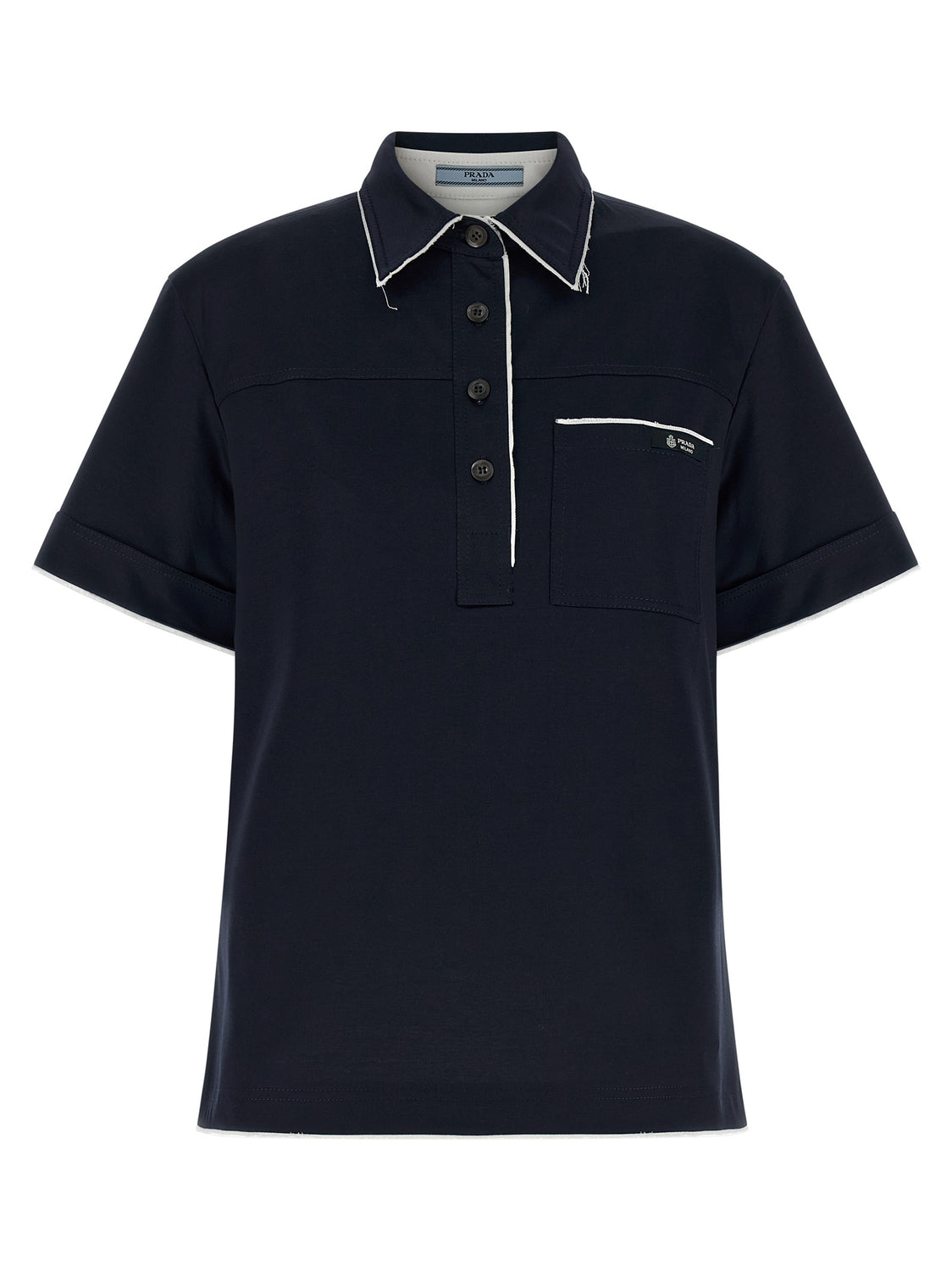 Blue Cotton Polo Shirt