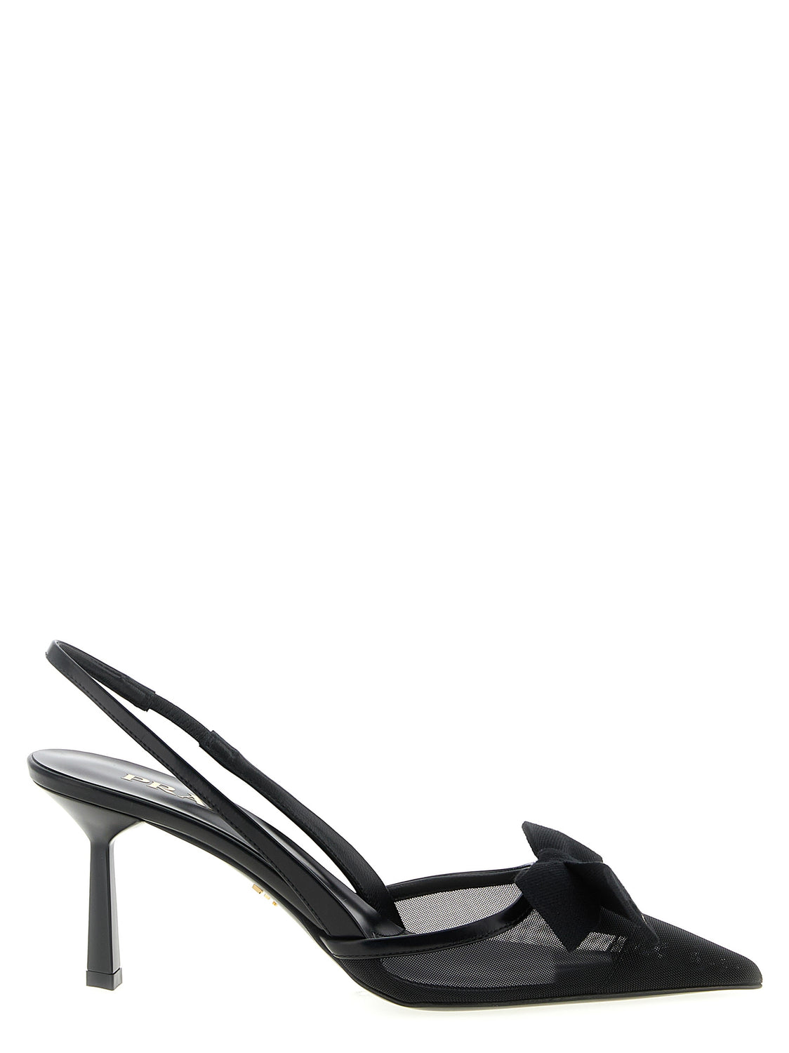 Black Polyamide Mid Heel Pumps