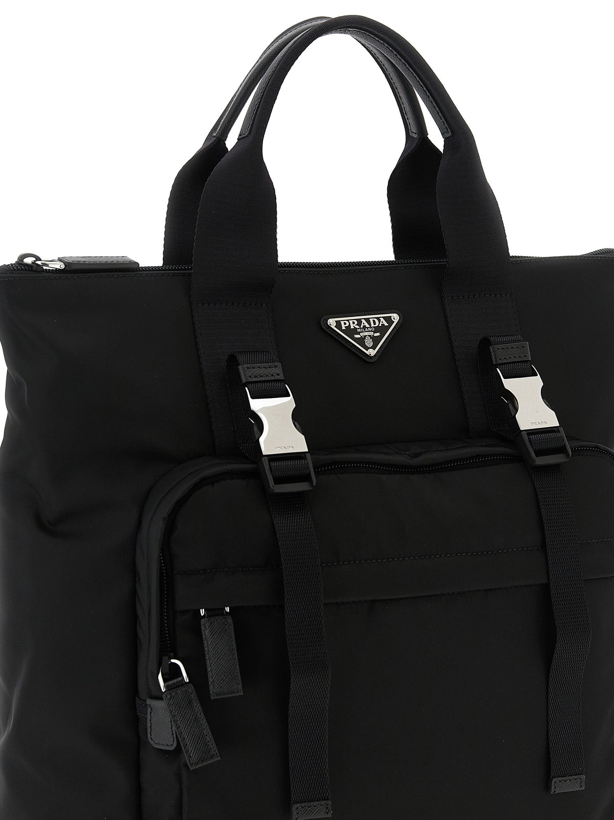 Black Recycled Polyamide Tote Bag