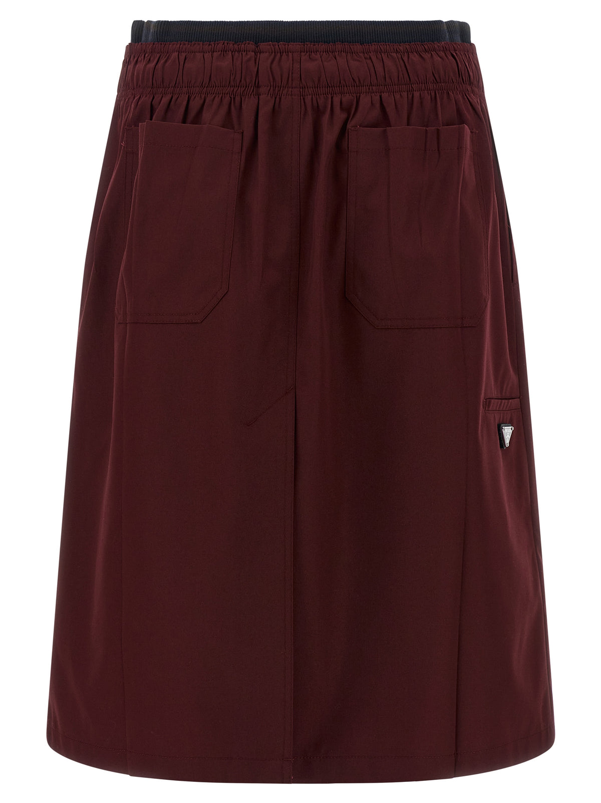 Bordeaux Polyester Midi Skirt