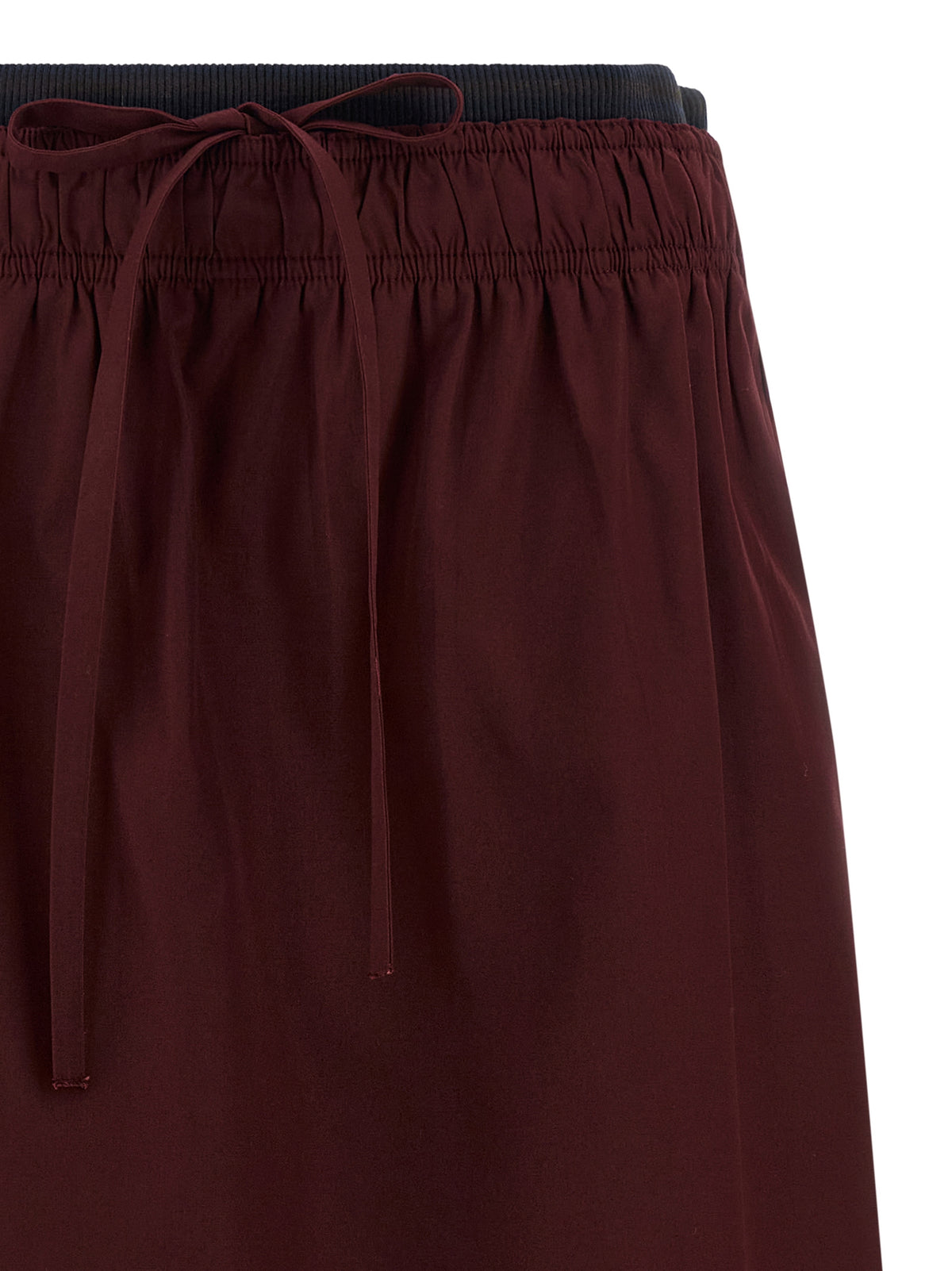 Bordeaux Polyester Midi Skirt