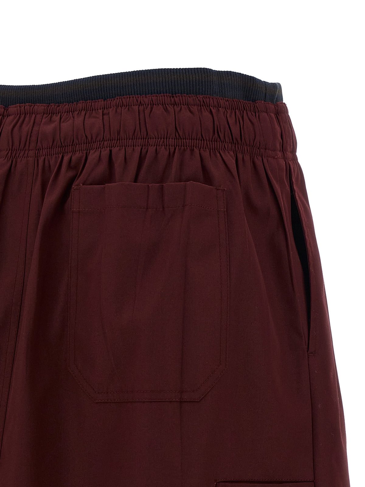 Bordeaux Polyester Midi Skirt