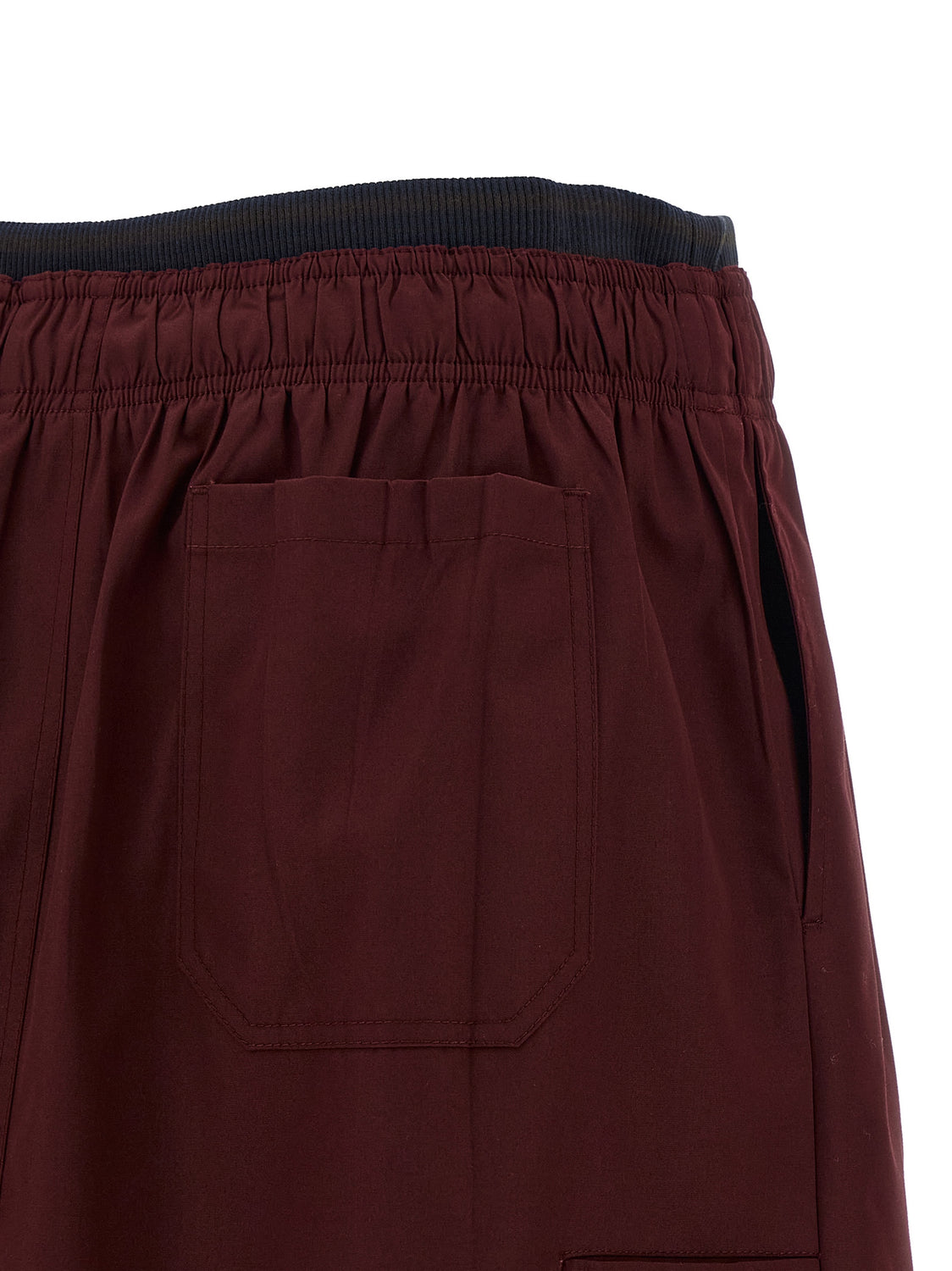 Bordeaux Polyester Midi Skirt