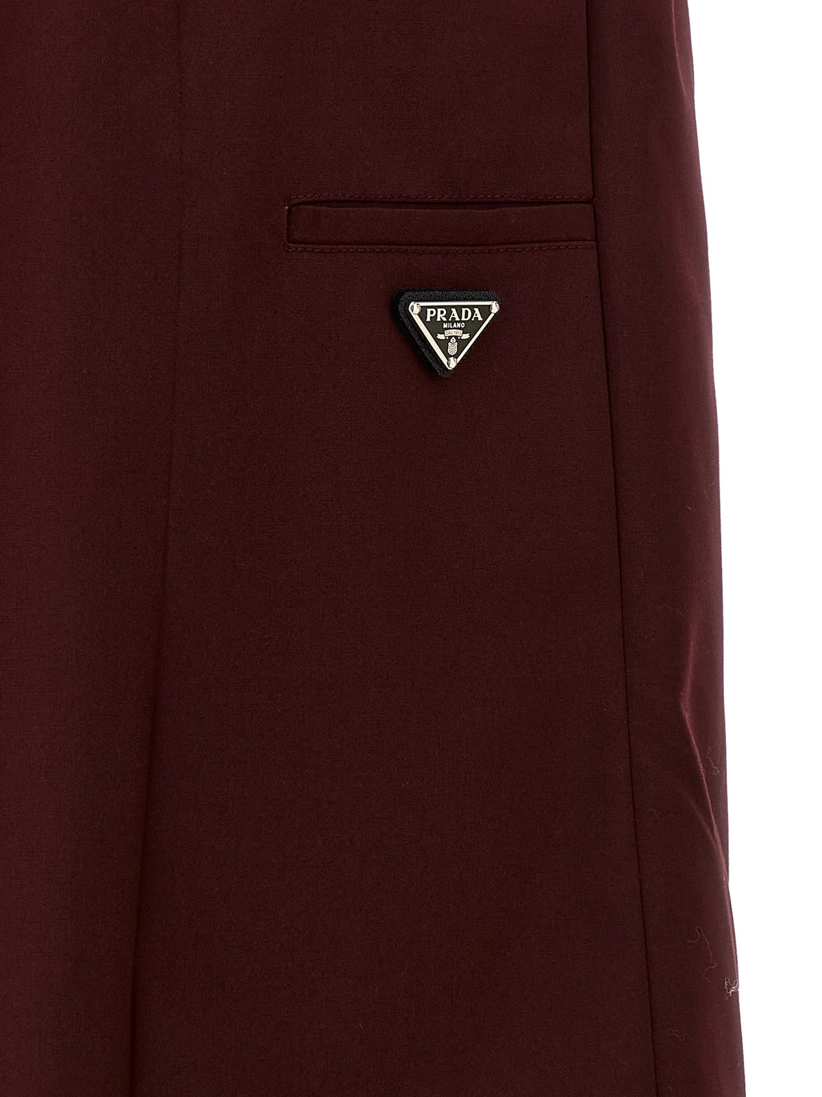 Bordeaux Polyester Midi Skirt