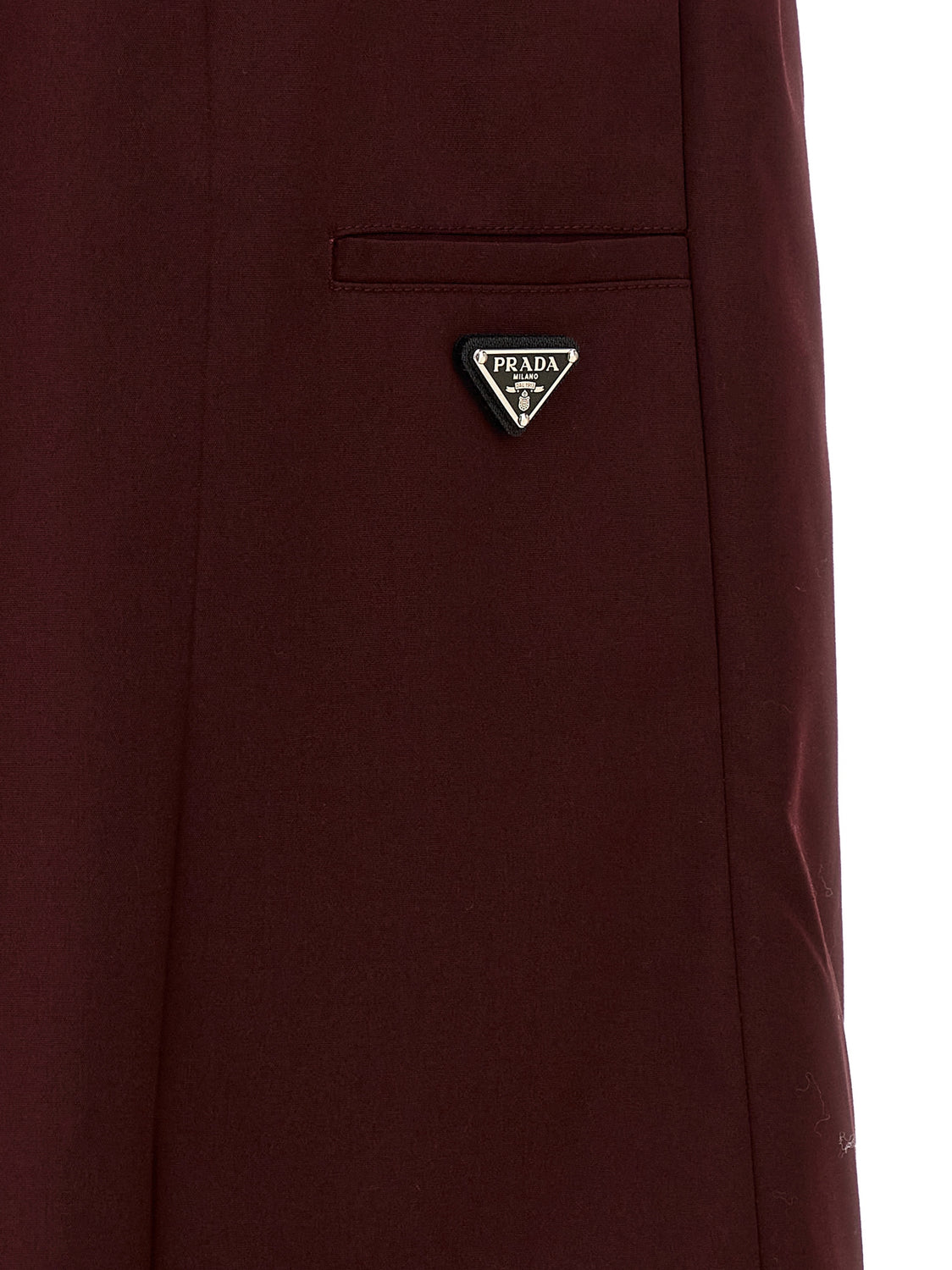 Bordeaux Polyester Midi Skirt