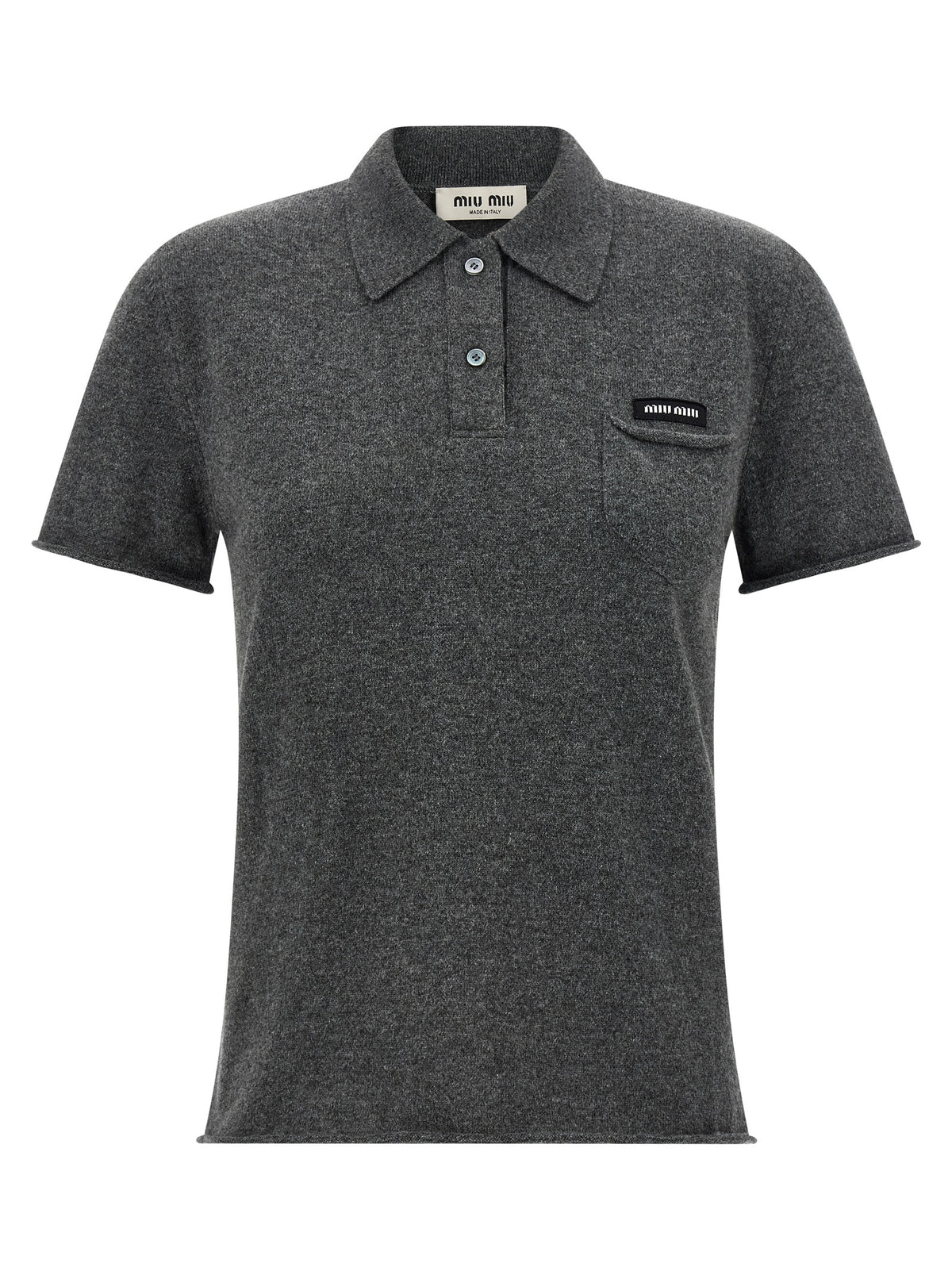 Gray Cashmere Polo Shirt