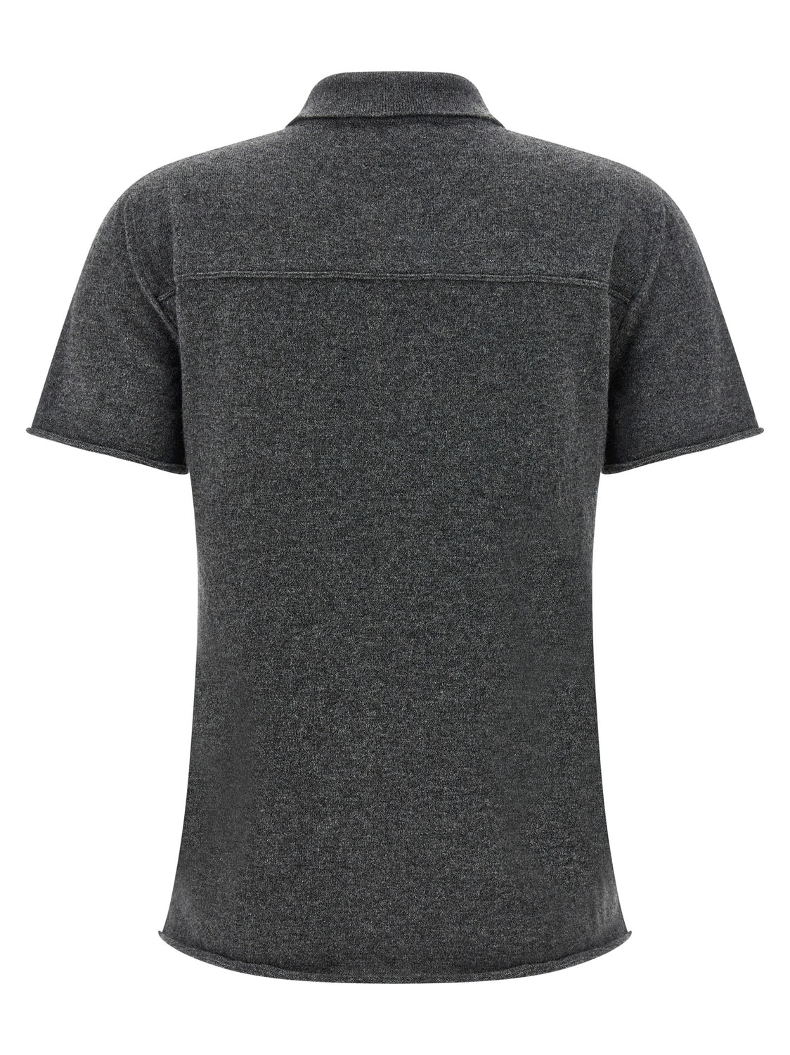 Gray Cashmere Polo Shirt