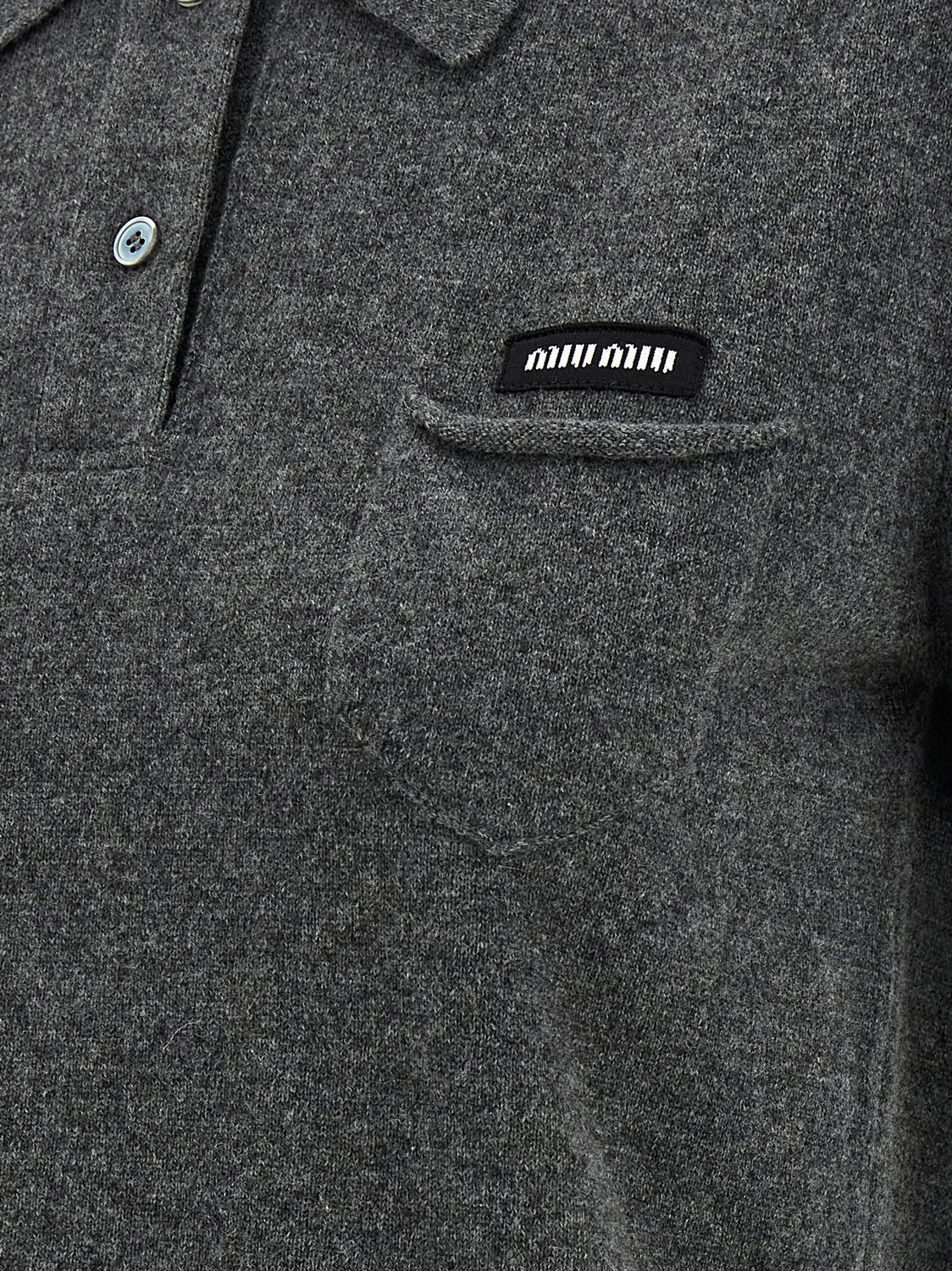 Gray Cashmere Polo Shirt