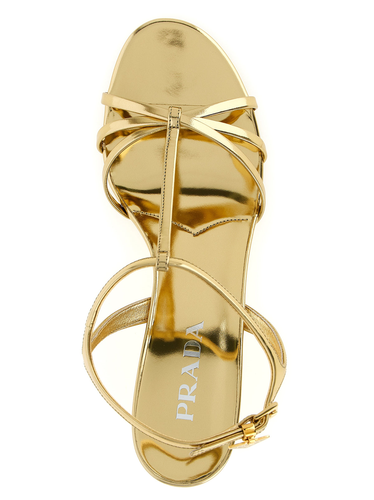 Gold Calfskin Wedge Sandals