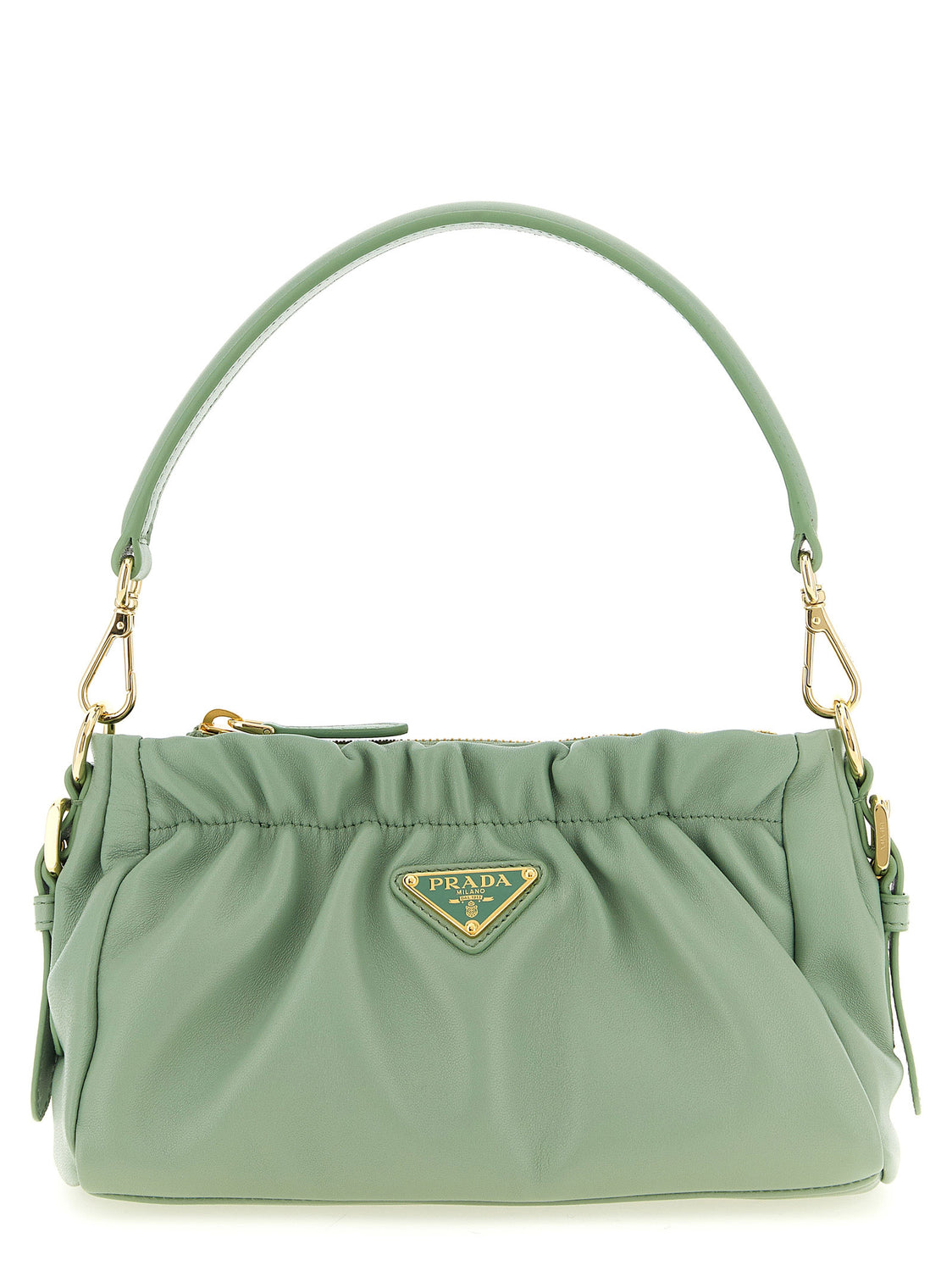 Bicolor Lamb Leather Shoulder Bag