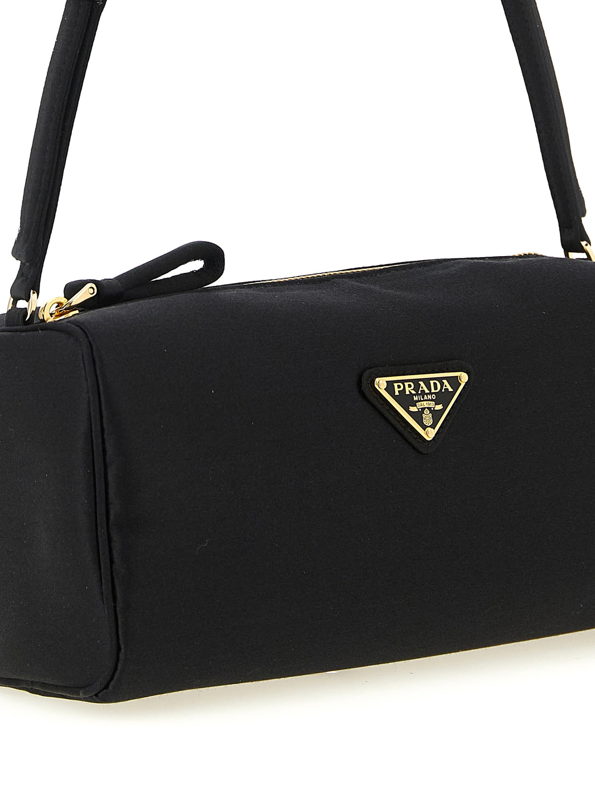 Black Viscose Shoulder Bag