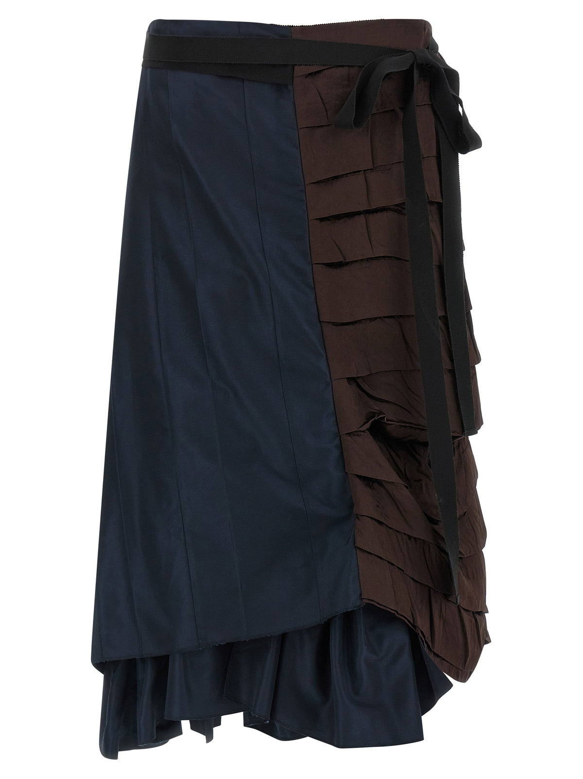 Multicolor Silk Midi Skirt