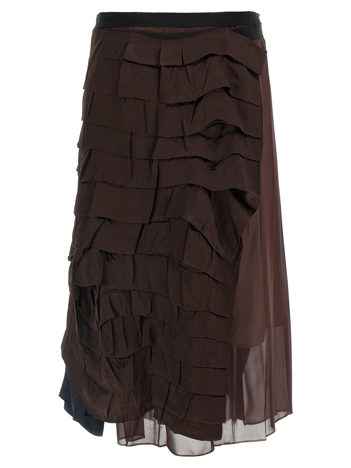 Multicolor Silk Midi Skirt