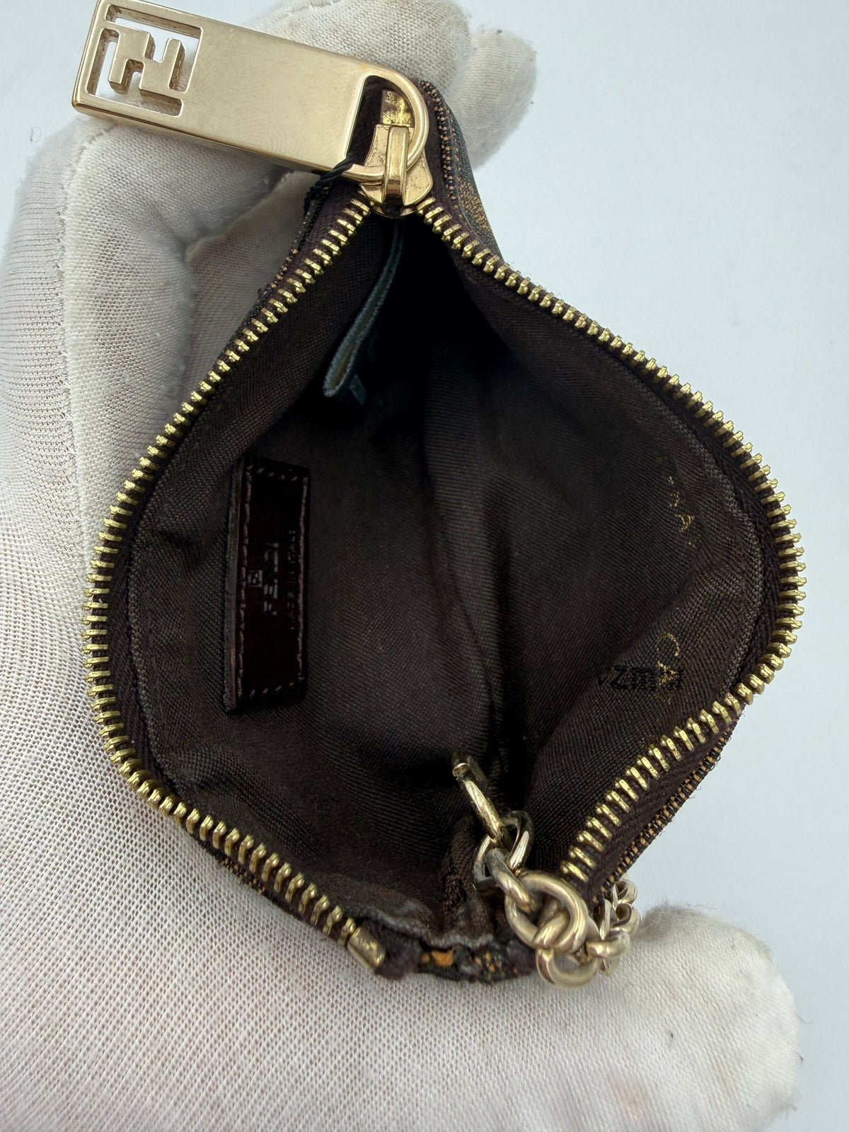 FENDI FF Coin Purse/Card Holder with Chain