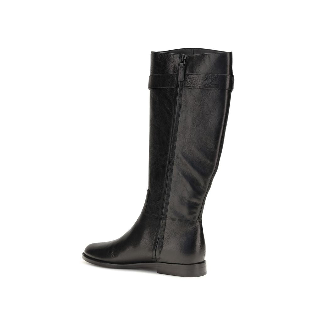 Black Calf Leather Bos Taurus Ankle Boots
