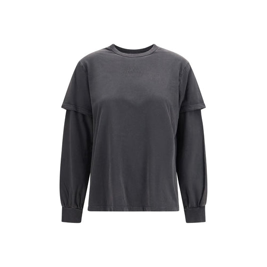Gray Cotton Long Sleeve T-Shirt