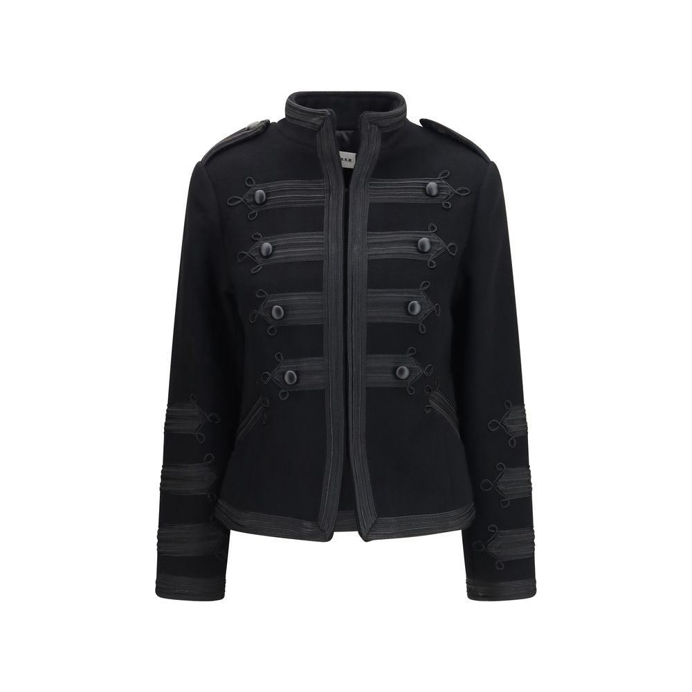 Black Wool Oves Aries Biker Jacket