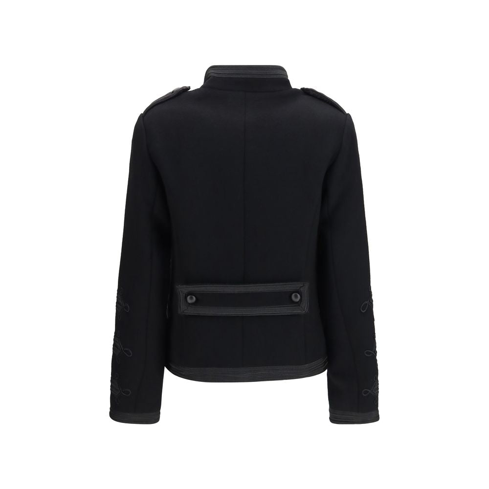 Black Wool Oves Aries Biker Jacket