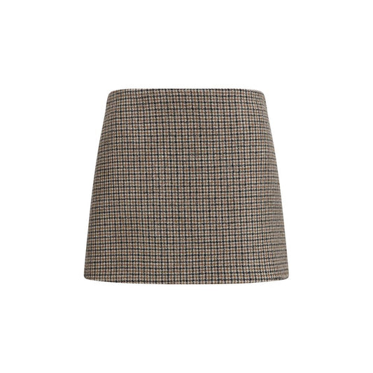 Brown Wool Oves Aries Mini Skirt