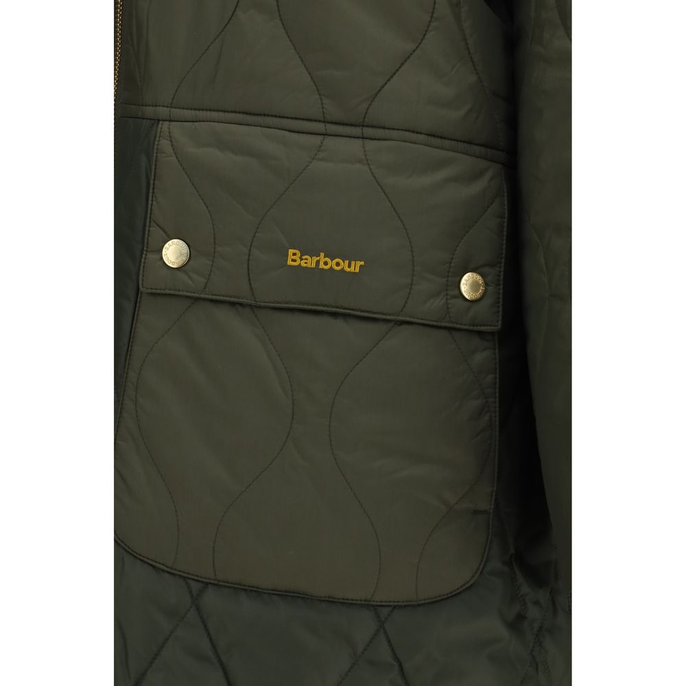 Bicolor Polyester Full-Length Jacket