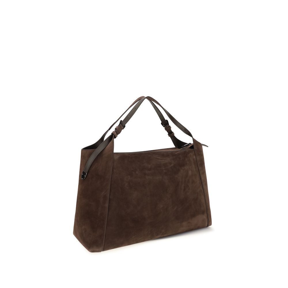 Brown Suede Leather Shoulder Bag